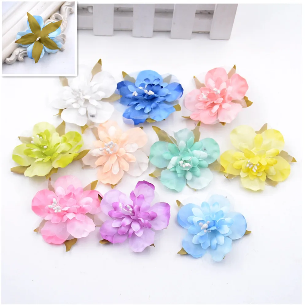 

10PCS 5CM multicolor rayon cherry head wedding party gift boxes decorated wreath DIY home decoration craft artificial flowers