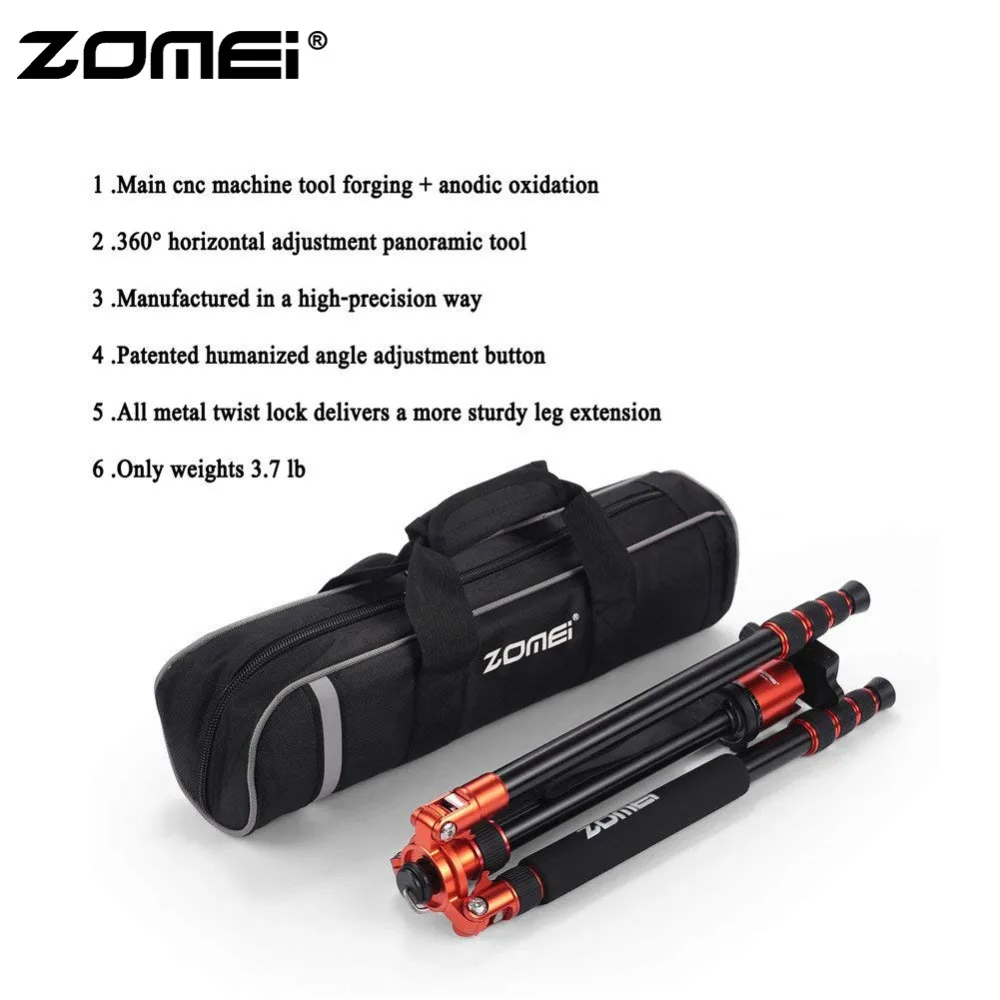 ZOMEI Z818 штатив для камеры и монопод легкий дорожный штатив с шаровой головкой 360 градусов и сумка для переноски для цифровой камеры SLR DSLR