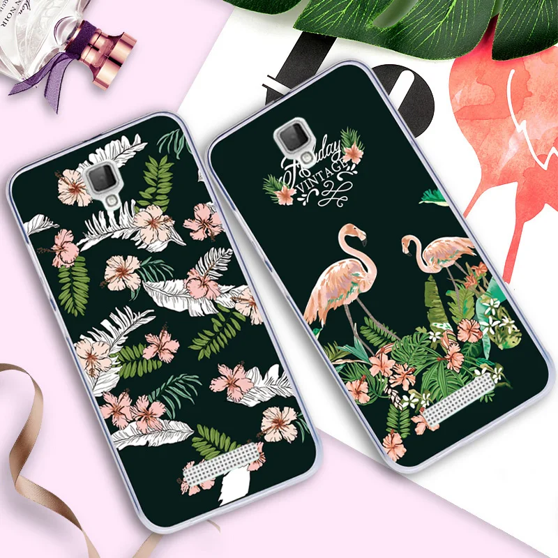 Для ZTE blade L5/L5 Plus телефон силиконовый чехол Мягкая обложка L5 Фламинго листья