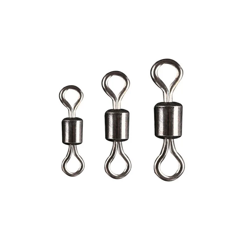 

50PCS/Lot Fishing Swivels Rolling Swivel Connector Rolling Swivel with size 1#4#6#8#10# Ball Bearing Solid Rings Sea Fishing