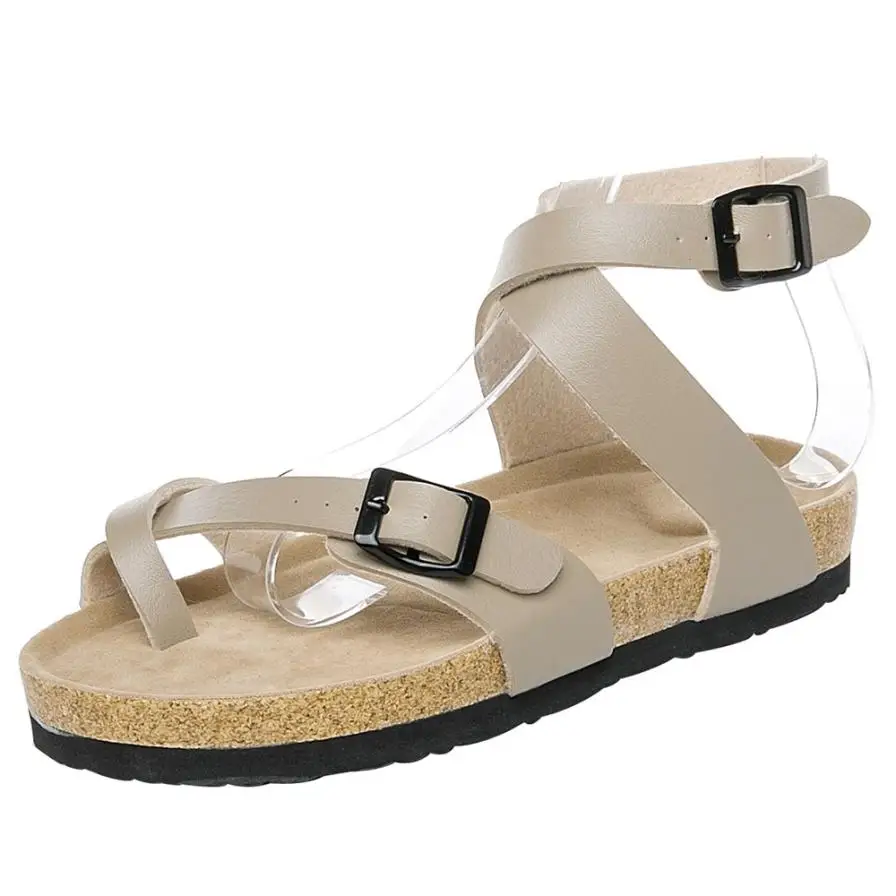 

Vintage Leather Sandals For Female Fashion Women Casual Shoes Outdoor Walking Shoes Footwear Flats Strap Toe Shoes High Quality