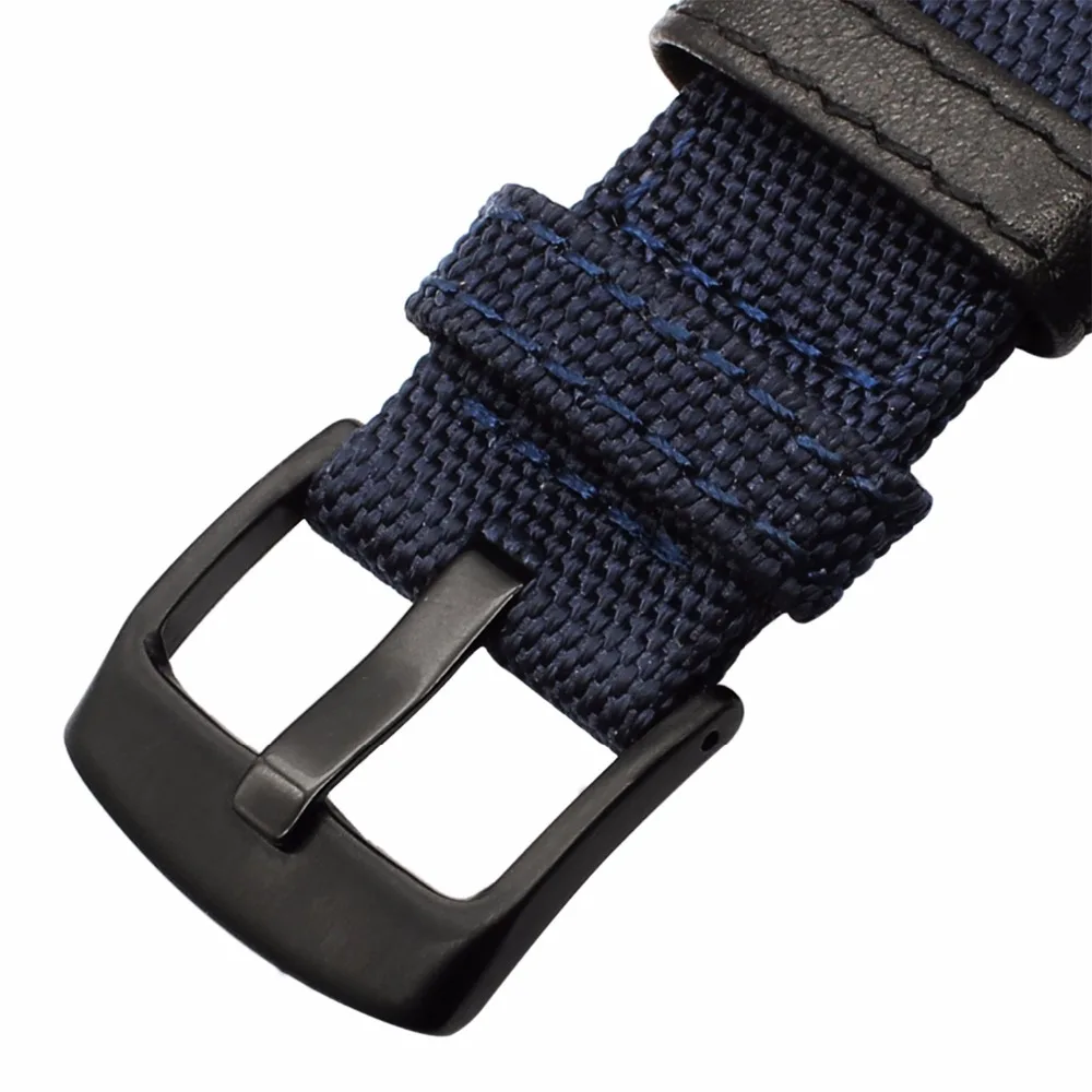 Ремешок из натурального нейлона и кожи для Samsung Gear Sport SM R600 Garmin Vivoactive3 Ticwatch 2/E
