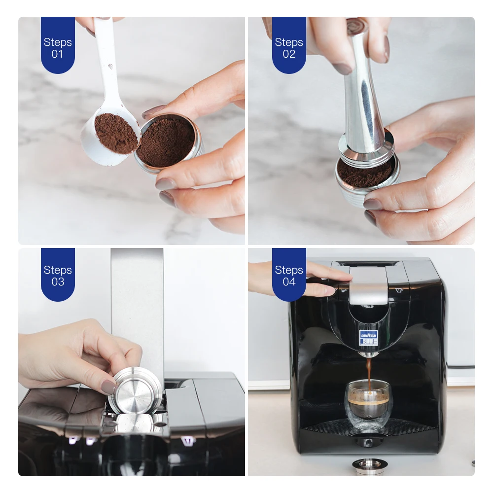 Многоразовые фильтры для кофе Lavazza синего цвета из нержавеющей стали для Lavazza LB951& CB-100, многоразовые капсулы для кофе