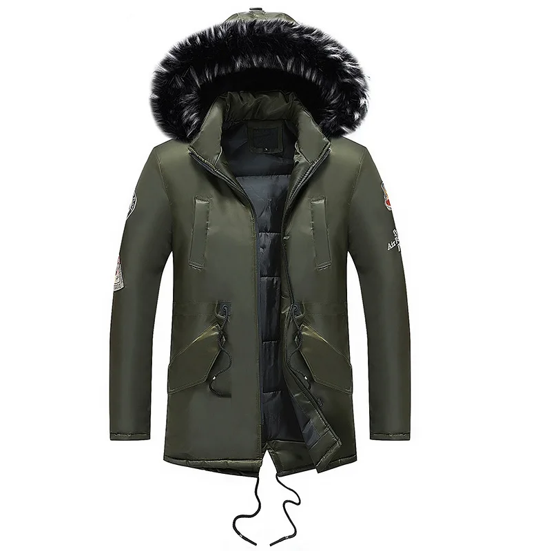 Длинные парки зимняя куртка толстовки мужские 2019 новая теплая ветрозащитная Повседневная Верхняя одежда хлопковое пуховое пальто большие
