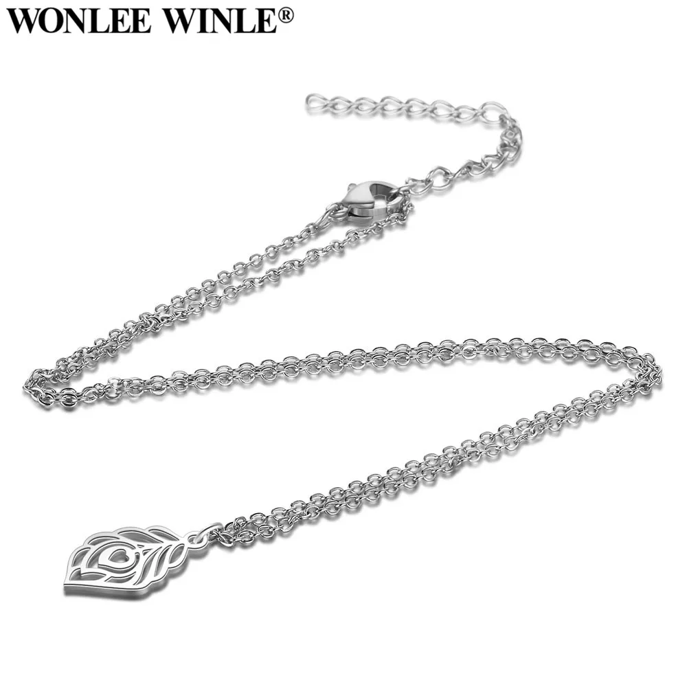 Wonlee Winle Золотая Очаровательная подвеска в форме листа ожерелье для женщин DIY
