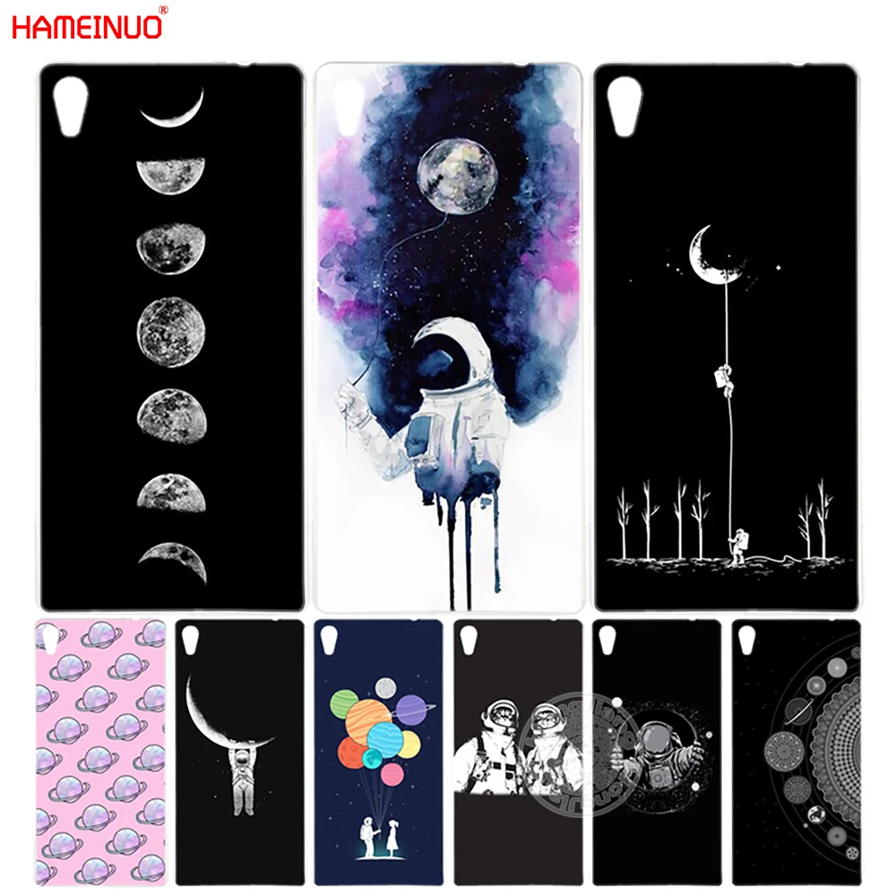 

HAMEINUO Space Love Moon Astronaut Cover phone Case for sony xperia z2 z3 z4 z5 mini plus aqua M4 M5 E4 E5 C4 C5