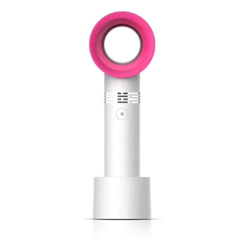 

USB Rechargeable Portable No Blade Fan Handheld Mini Cooler No Leaf Handy Fan With 3 LED Indicator Fan Speed Level