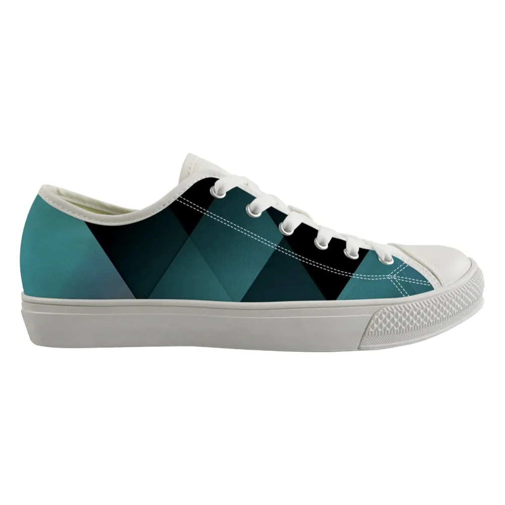 

ELVISWORDS Colorful Vulcanized Shoes Geometric Popular Stylish Shoes Comfortab Sneaker Math Canvas Men Running Trainer