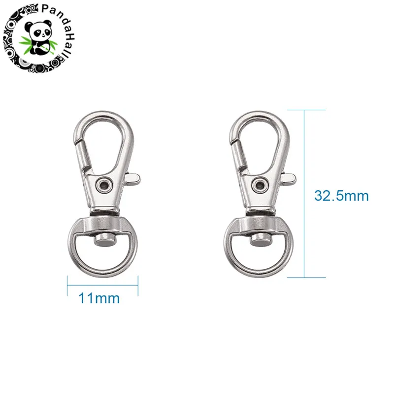  30pcs Key Chain Flat Key Rings Lanyard Snap Hook Metal Swivel  Clasps Snap-On Keychain Ring Hook Spring Clip Snap Hook Lobster Clasp for  Keys, Lanyards Jewelry Findings, DIY (Black)