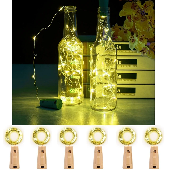 Garrafa de Vinho Festa de Casamento de Natal Luz em Forma de Cortiça para Casa String Peça Incluído Baterias Lâmpadas Rolha Led Luz 50 13 Cheap Fios de LED