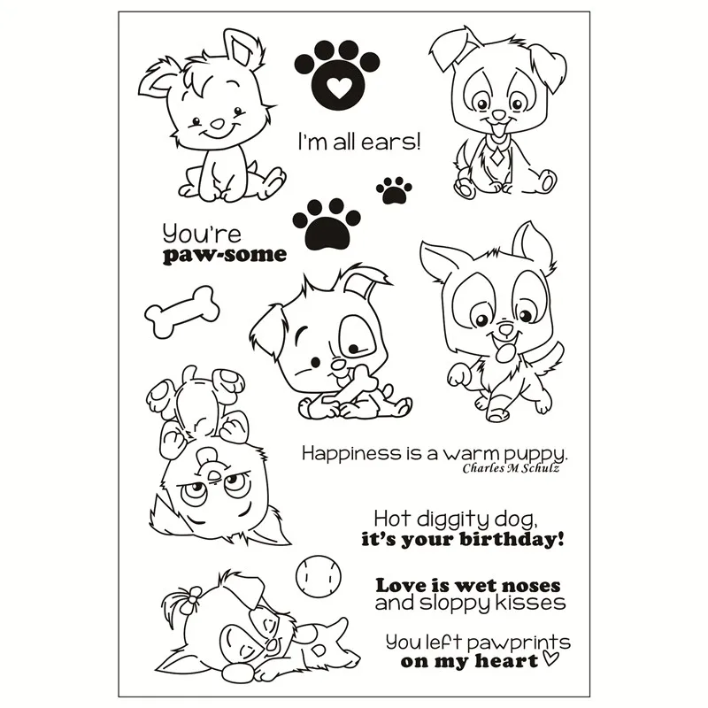 

Dog eating bones Transparent Silicone Stamp/Seal for DIY scrapbooking/photo album Decorative clear stamp