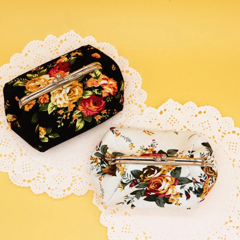 Женская сумка в стиле ретро, винтажный маленький мини-кошелек в виде цветка, кошелек на застежке, клатч, сумка для монет