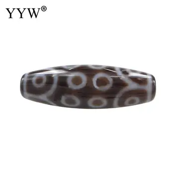 

YYW 1pc 38x12mm Oval Tibetan Agates Dzi Beads Natural Two Tone Eighteen-Eyed Loose 18 eyes Beads For Jewelry Making Men Women