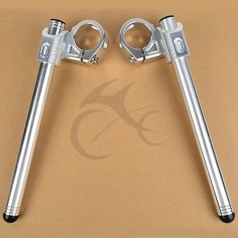 

Motorcycle Silver 38mm HandleBars Clip On For YAMAHA FZR 400/600CC KAWASAKI ZX600 ZX750 ZX750F Ninja 750R 1989-1992