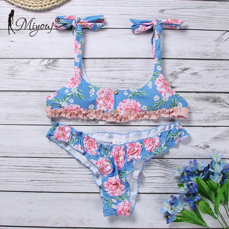 Miyouj Floral Bikini Push Up Ruffle Swimsuit Lace Up Sexy Swimwear Women Print Swimming suit Brazilian Biquini 2018 Bikini Set Miyouj Floral Bikini Push Up Ruffle Swimsuit Lace Up Sexy Swimwear Women Print Swimming suit Brazilian Biquini 2018 Bikini Set