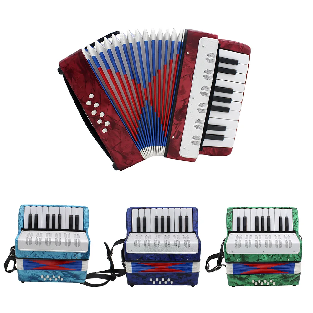 Мини маленький 17-Key 8 басовый аккордеон Образовательный музыкальный инструмент игрушка 4 цвета для детей для любителей начинающих Рождественский подарок
