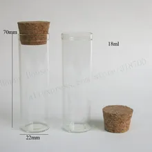 100x18 мл прозрачная стеклянная пробирка с пробковое дерево 18cc прозрачные пузырек с пробкой пробка пустая стеклянная трубка 22*70 мм контейнеры