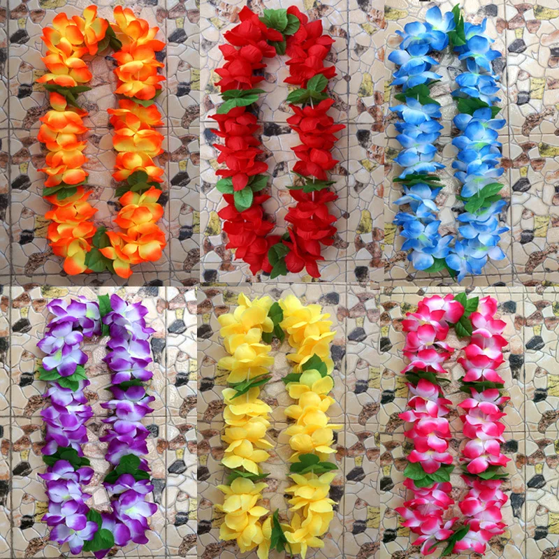 8PCS Fashion Hawaii Hawaiian leis Garland Artificial necklace Flowers leis Party Supplies Beach