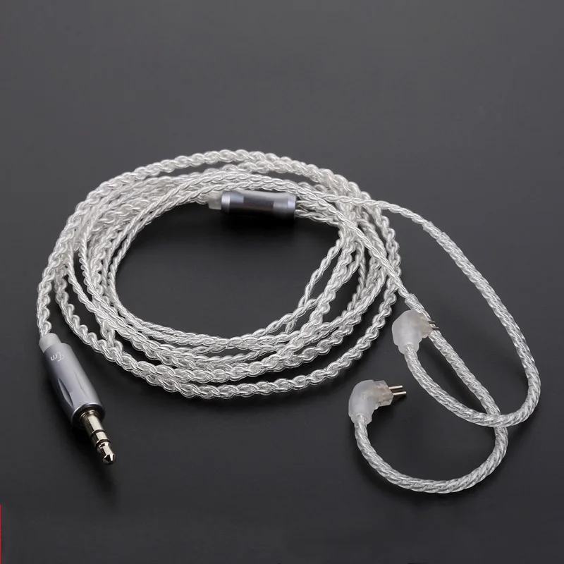 

TRN V10 Replacement Cable 2 Pin 0.75mm 0.78mm MMCX Upgraded Plated Silver Cable For TRN V10 for KZ ZS6 ZST for Shure SE215