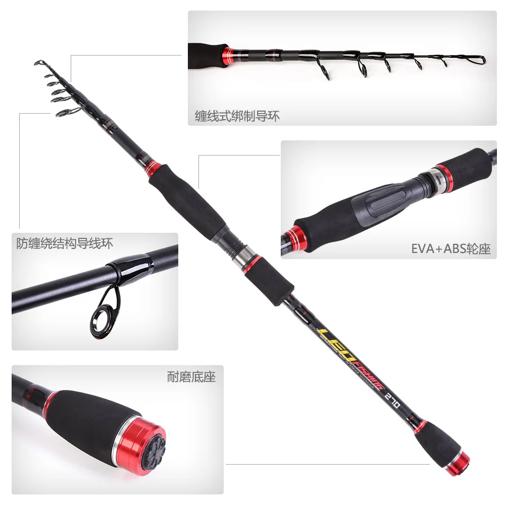 تلسكوبي الصيد رود كومبو و بكرة طقم كامل الغزل الصيد بكرة والعتاد القطب مجموعة 100 M خيط صنارة الصيد السحر السنانير تهزهز رئيس