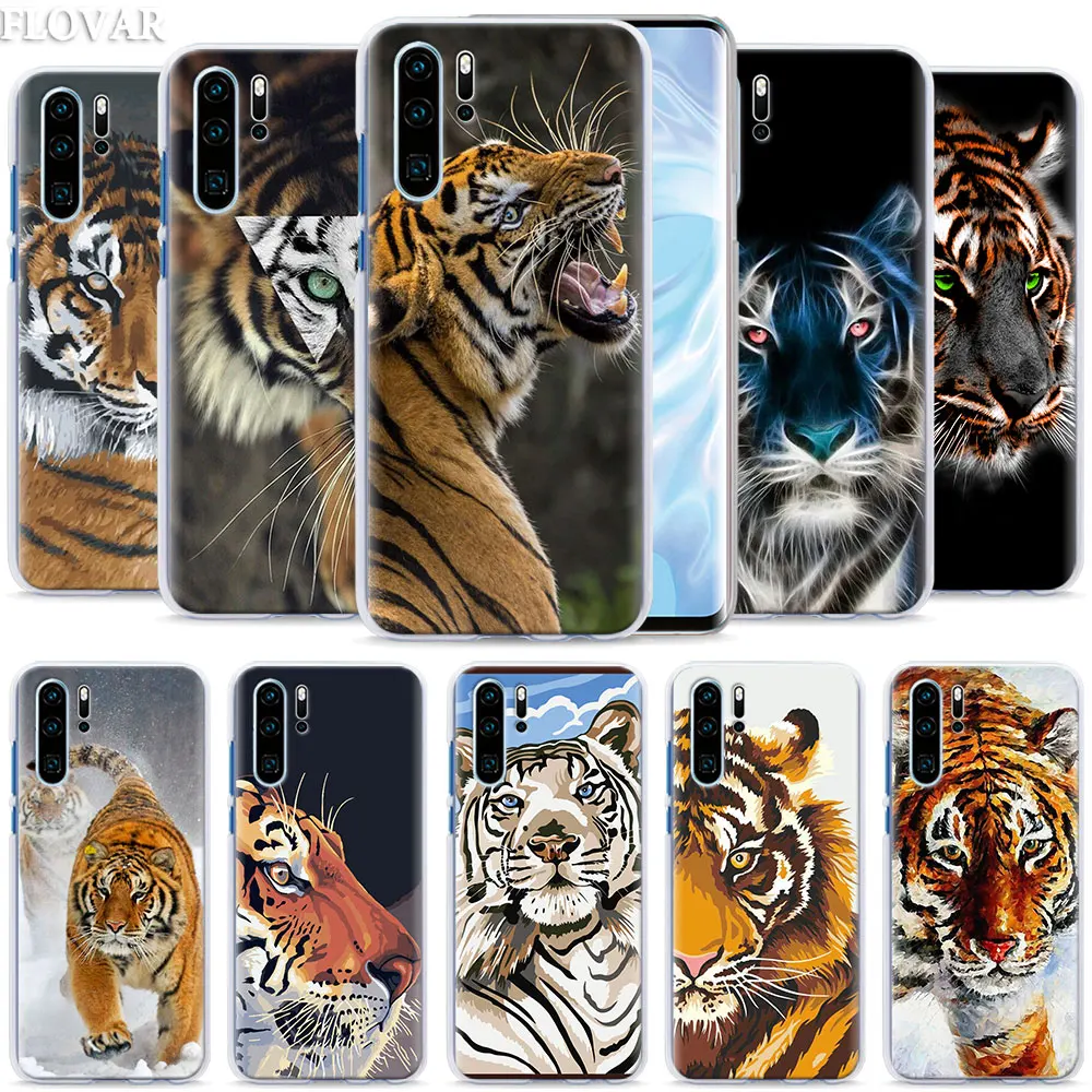 

Abstract Tiger on moon Phone Case coque for Huawei P30 Pro P10 P20 P30 Lite P8 P9 Lite P Smart Plus case