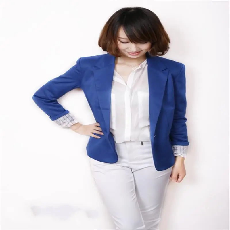 Hot Blazer Women New 2016 Candy Color Jackets Suit Slim yards Ladies Blazers Work Wear Jacket