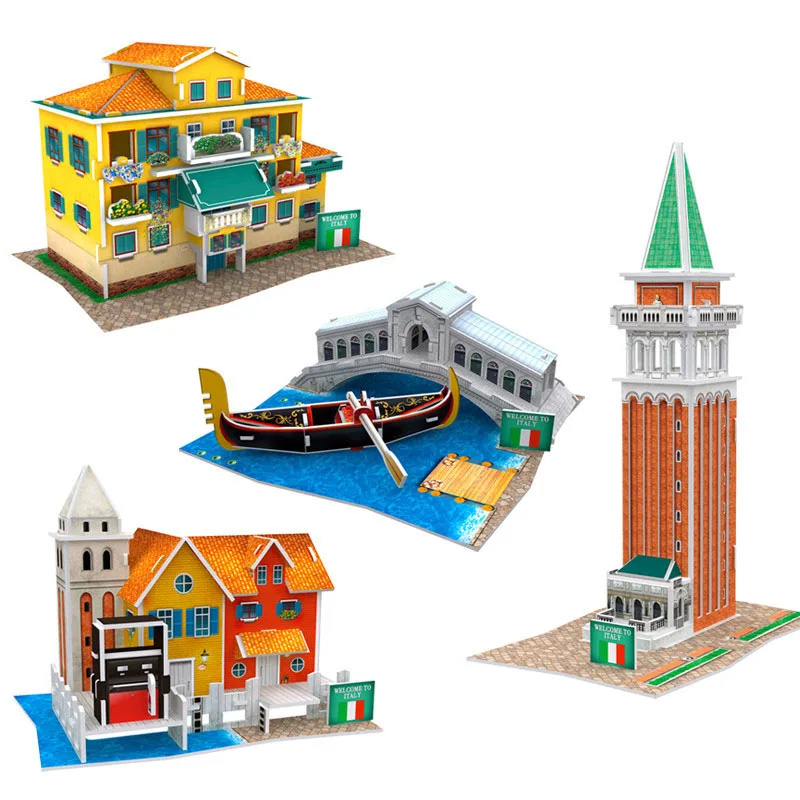 CubicFun 3D Architecture Puzzles Toy Italy Venice House Assembly Model