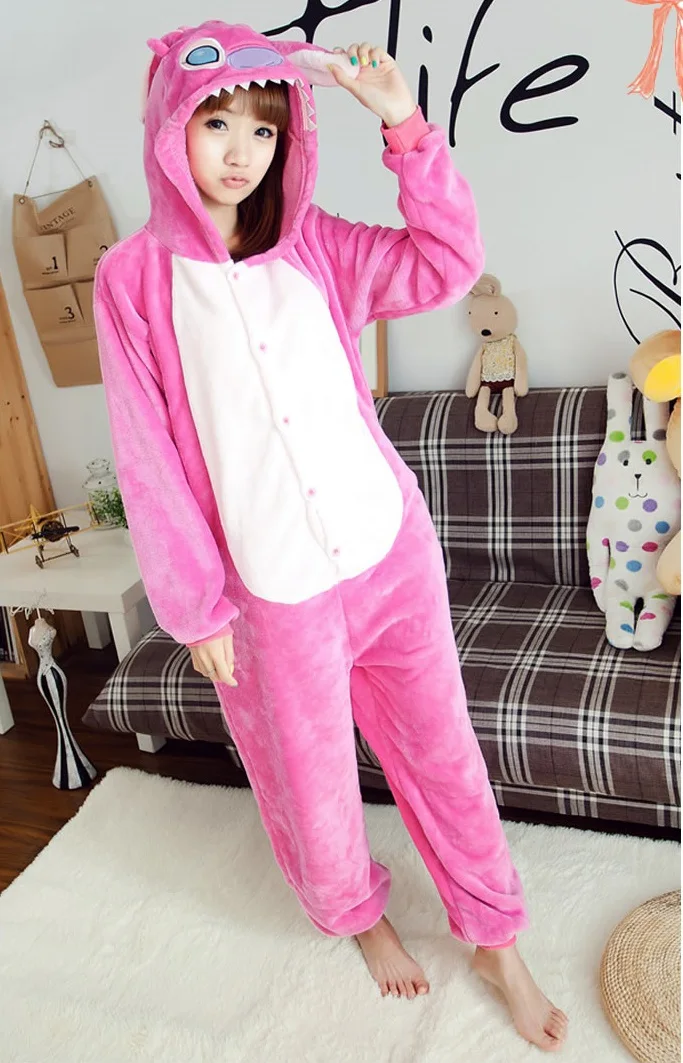 Children Adult Uni Cosplay Pink Stitch Onesie Pajamas Pajama Animal children-adult-uni-cosplay-pink-stitch-onesie-pajamas-pajama-animal