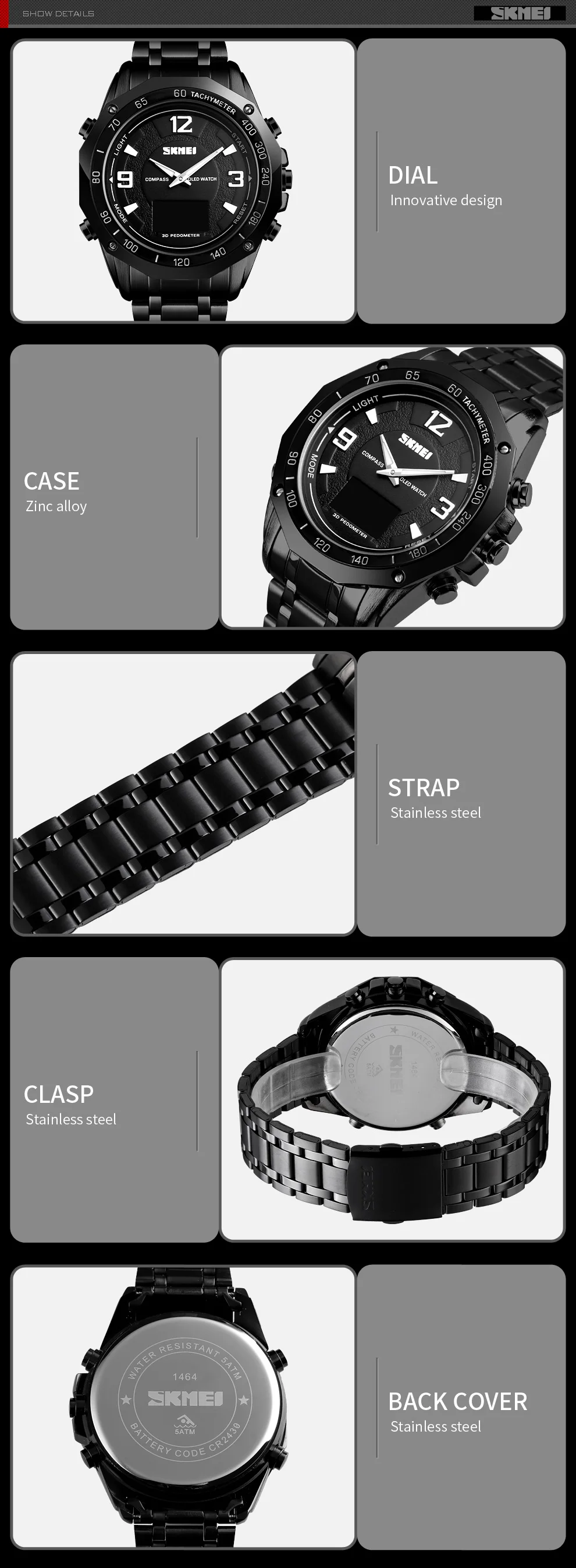 Роскошные спортивные часы для мужчин калорий Шагомер Секундомер наручные часы водонепроницаемые военные часы компас термометр цифровые часы