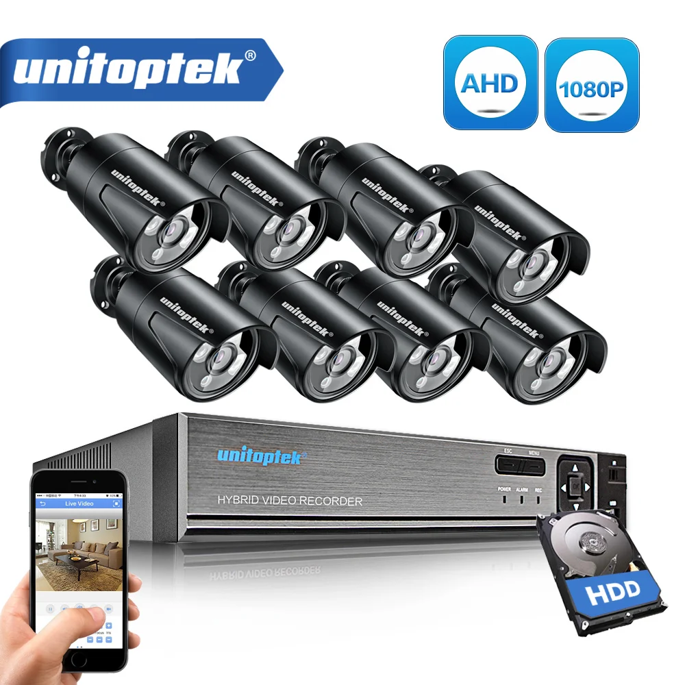 8CH 1080P HD AHD DVR CCTV система с 8 шт. камера 2MP 3000TVL наружная Водонепроницаемая H