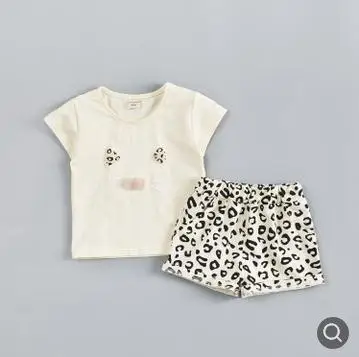 

Baby Girls Clothes Set Leopard Pants+T-Shirt Set Children's Short Sleeve Set Cute Toddler Baby Suits for 0-4 Year SY-F192219