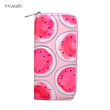 

Coin Purse Fruit Watermelon Printed Women Wallet Cards Purse Phone Pocket Female Card Holder Long Lady Clutch Carteira Feminina