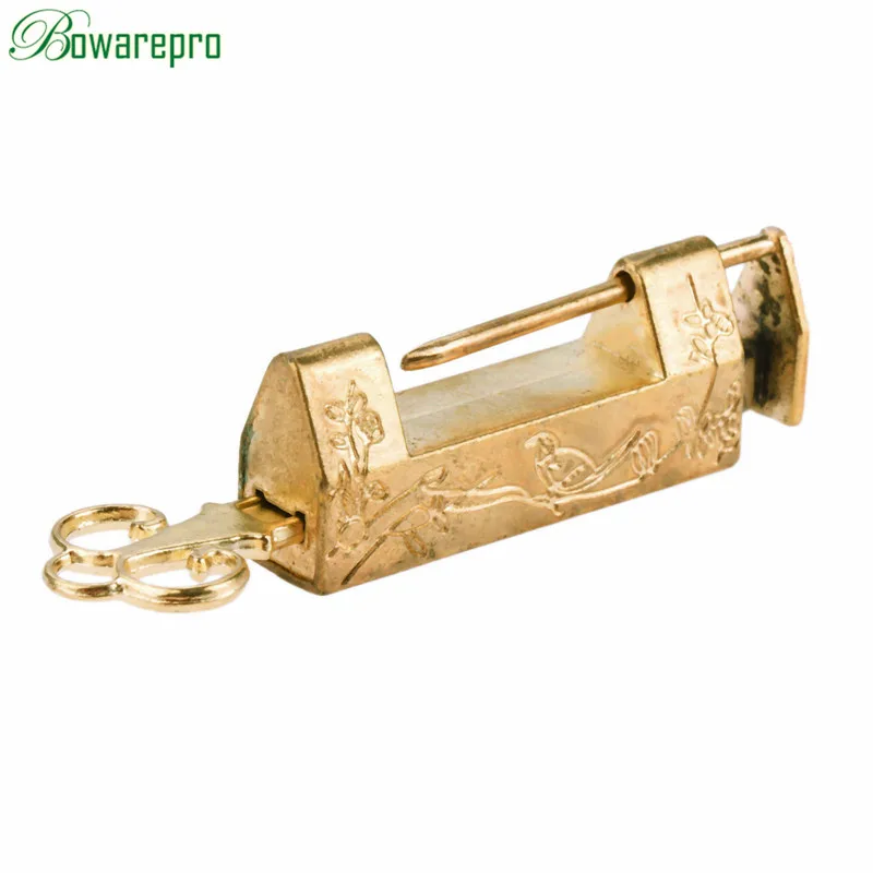 

bowarepro 42MM Chinese Lock Vintage Wedding Padlock with Key For Jewelry Box Traditional Box Locks Padlock Lock for Suitcase 1PC