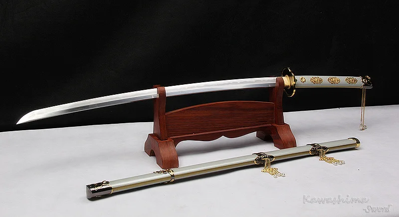 Подлинный Tsurumaru Kuninaga меч самурая японский катана дамасская кованая сталь Real Hamon