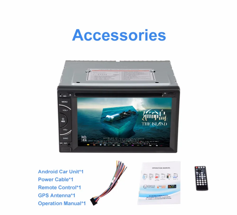 Discount 6.2" Universal Android 6.0 Quad Core Car DVD Player GPS Navigation BT Stereo Radio RDS DAB+ Audio Video 2Din Double 2 Din Audio 16