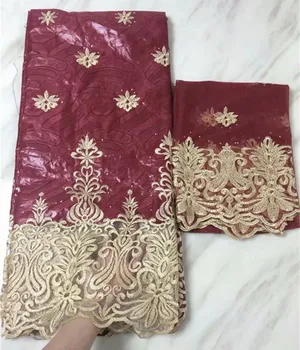 

wine red bazin riche getzner 2019 basin riche getzner jacquard brocade fabric with stones latest nigerian gele headtie FF166-26