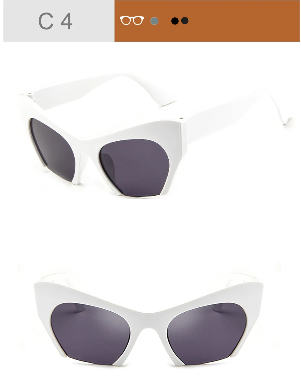 RHAMAI Fashion Brand Designer Cat Eye Sunglasses Women Half Rim Sun Glasses Half Frame Women Shades UV400 Outdoor Eyewear (6)