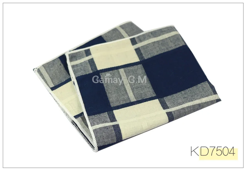 New Arrive Cotton Suit Pocket Square for Men Towel Square For Wedding Party Fashion Simple Cotton Mens Plaid Handkerchief Towel - Цвет: KD7504