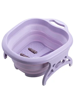 

Blue and pink color silicone folding portable High quality detox foot point spa massage foot wash bath feet joint massager