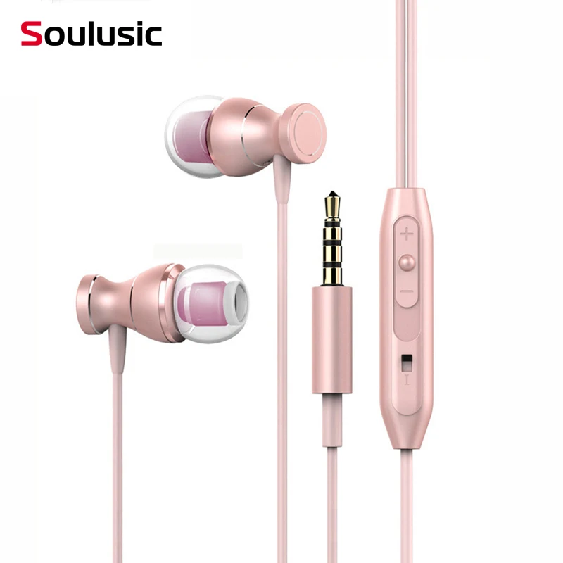 

Soulusic Metal Magnetic Sport Running In-Ear Earbuds Earphone Clarity Stereo Sound With Mic Headset For Mobile Phone MP4 MP3