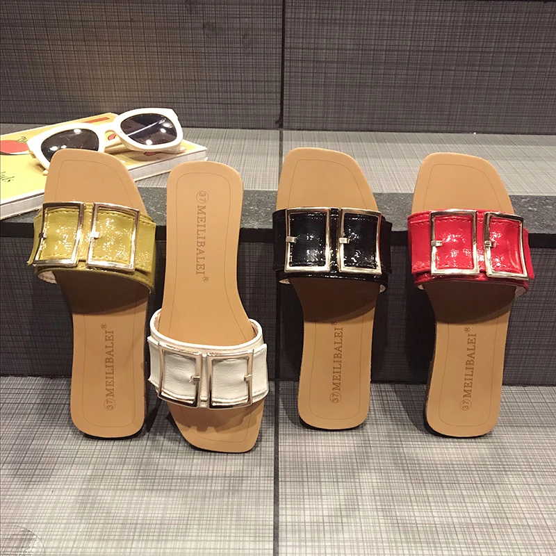 

Sweet Summer Hot Sale Women Flip Flops Fashion Solid Color Flat Heel Sandals Size 35-40 Outdoor Slipper Beach Shoes For Female