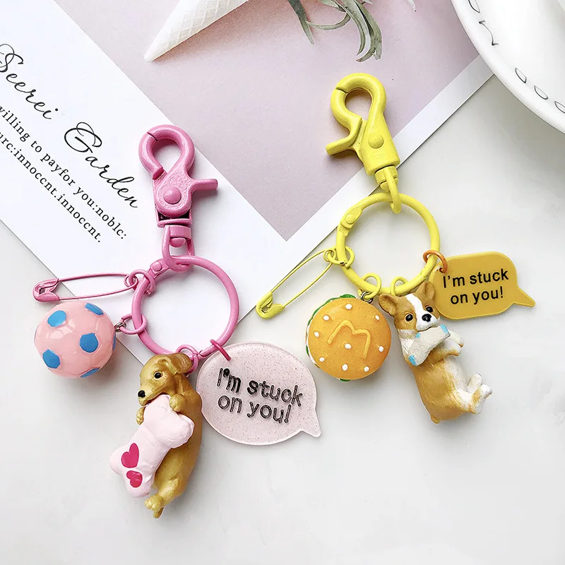 

2019 Hot Dog Dachshund Keychain Bag Charm Pendant Keys Holder Keyring Jewelry For Women Girl Gift Keychain Jewelry