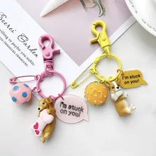 2019 Hot Dog Dachshund Keychain Bag Charm Pendant Keys Holder Keyring Jewelry For Women Girl Gift Keychain Jewelry bonsny acrylic statement dog jewelry dachshund chain key ring pom gift for women girl bag charm keychain pendant jewelry
