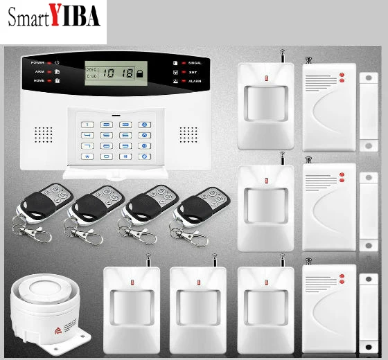 SmartYIBA GSM Беспроводной Офис Бизнес охранной сигнализации Системы sim-карты охранной сигнализации Системы с дверью Сенсор сирена комплект