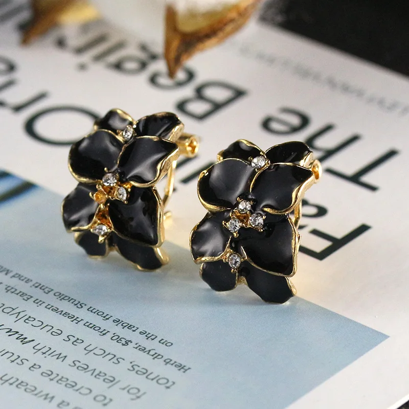 100% Alloy Crystal Acero Inoxidable Joyeria Gardenia Woman'S Ear Studs Fashion Little Floral Women'S Earrings For Women Qw-115 |