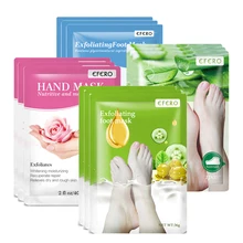 6 упаковок маска "пяточки младенца" маска для ног удалить мертвую кожу носки для педикюра отшелушивающая маска для ног+ 2 упаковки маска для рук увлажняющие перчатки