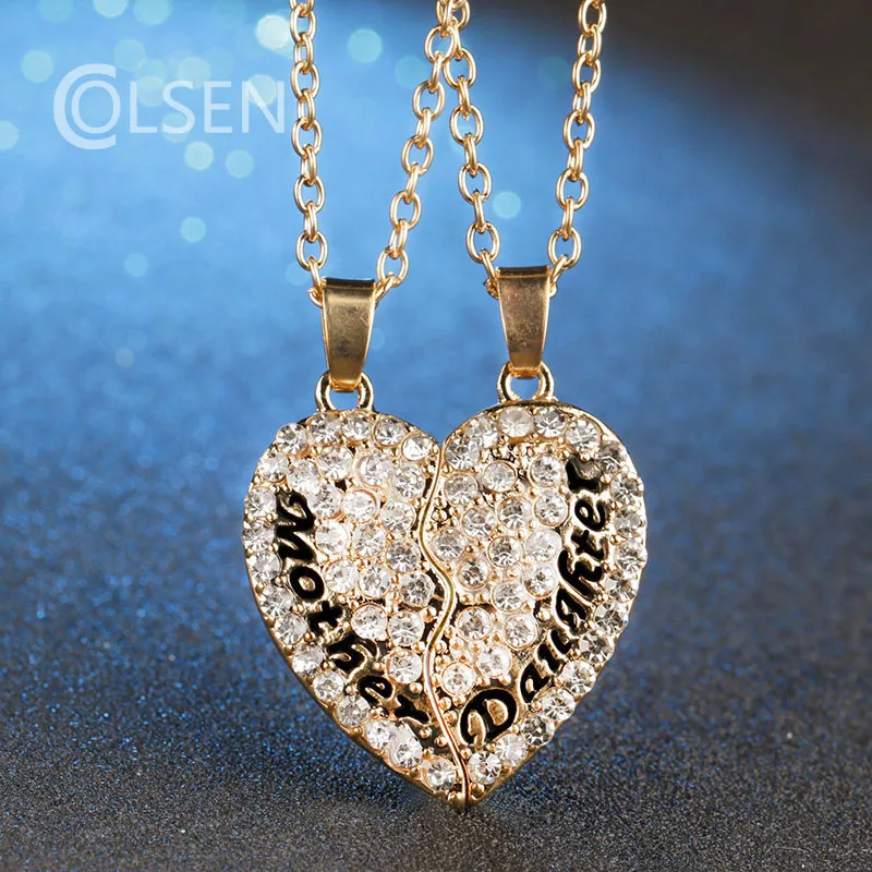 COLSEN Women s New Fashion Gold Silver Color Letter MOTHER DAUGHTER 