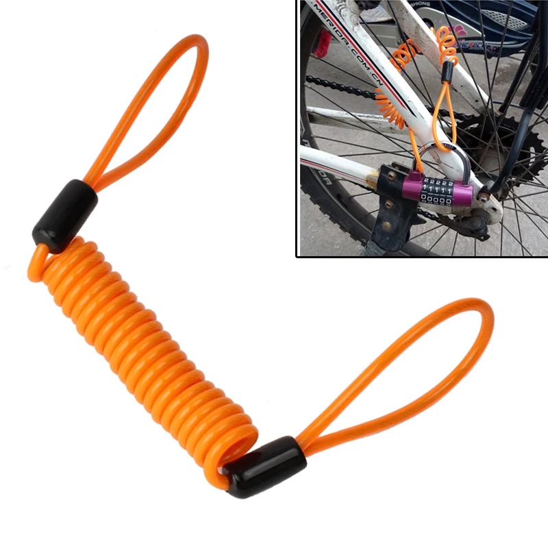 1.2m cable bicycle lock rope anti-theft Motorbike Disc Lock Security Reminder s!
