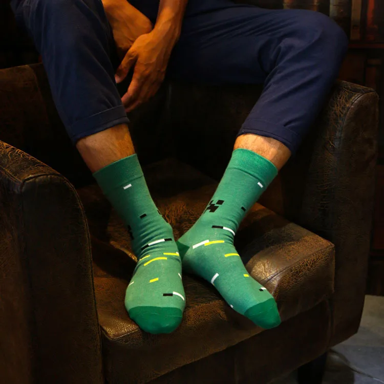 Новые мужские носки клетчатые полосатые модные счастливые платья хлопковые носки для катания на коньках бренд забавные Meias Calcetines мужские