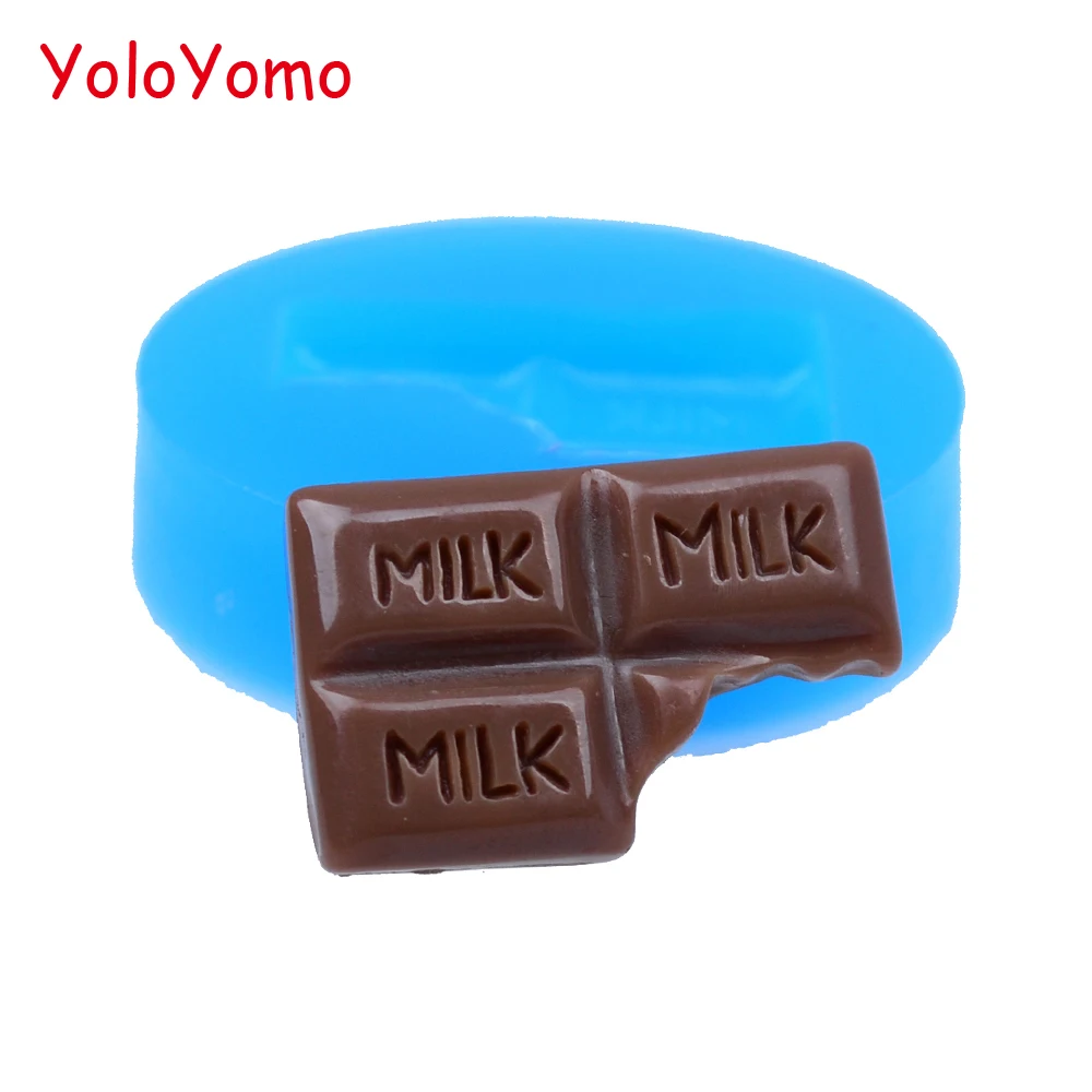 

K066YL 26.6mm Bitten Chocolate Bar Silicone Mold - Cake Decoration, Fondant, Baking Tools, Cookie Biscuit, Icing, Resin, Candy